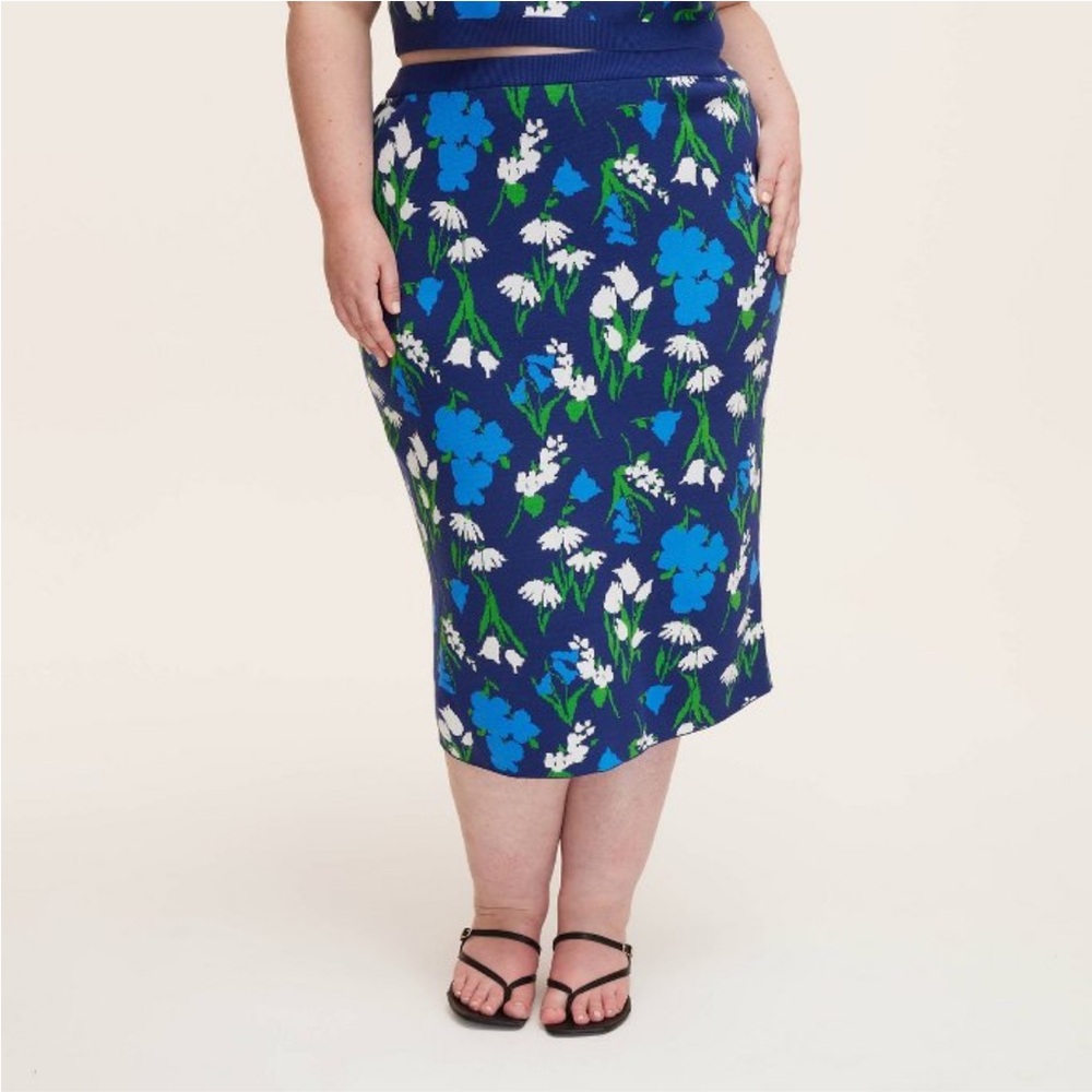 KATE SPADE X TARGET Floral Blue SKIRT 2X
